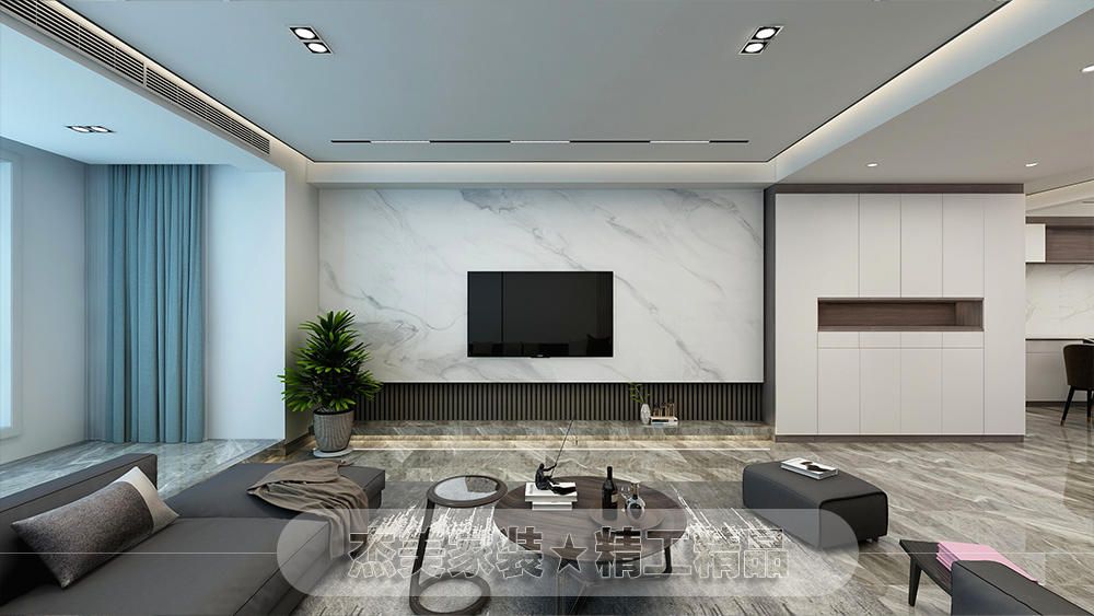 160m2現(xiàn)代簡(jiǎn)約魯能拂海園大連家裝